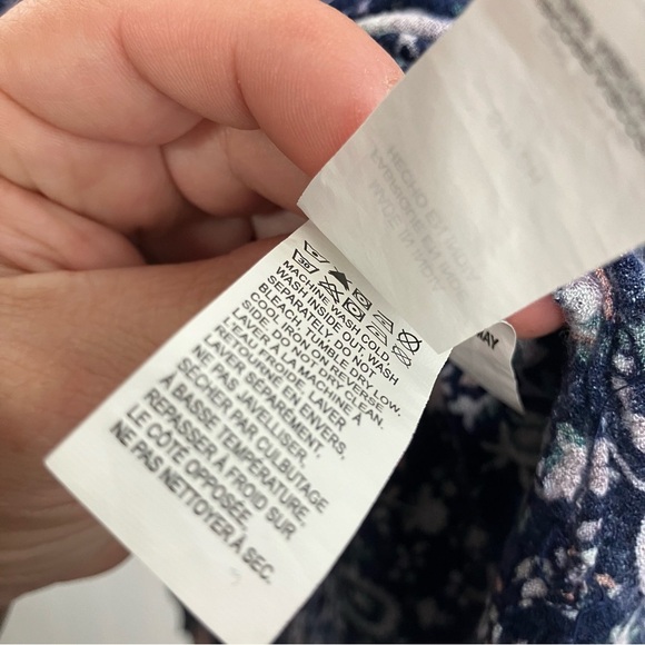 Lucky Brand Top Small Floral Multicolor Casual Summer Fall Women’s Peasant Boho - Picture 7 of 8